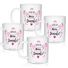 4 Canecas Convite Brancas Personalizadas Para Daminha - Kryst