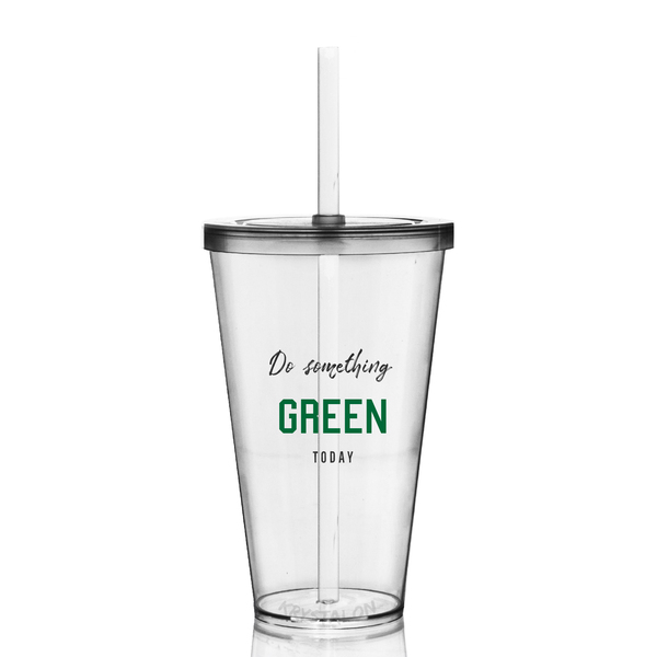 4 Copos Com Tampa E Canudo Eco Seja Verde