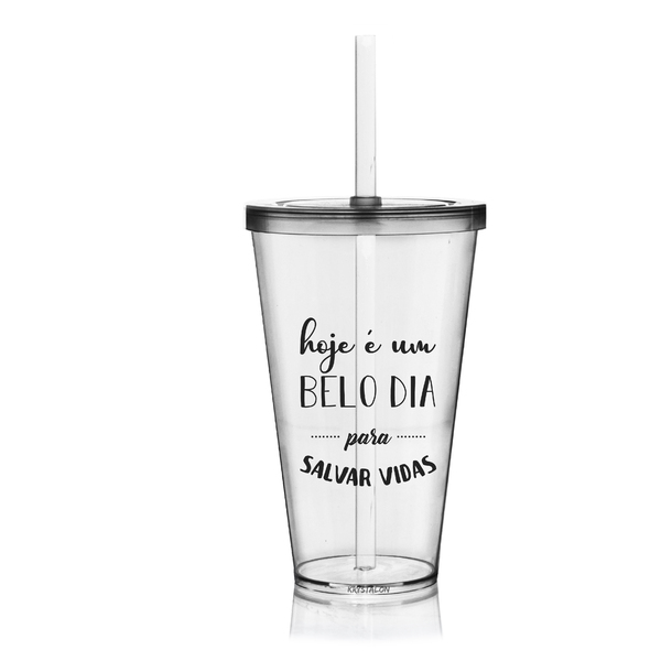 4 Copos Com Tampa E Canudo Personalizado Acrílico Enfermagem