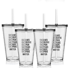 4 Copos Com Tampa E Canudo Personalizados Lista Black Lives