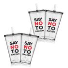 4 Copos Com Tampa E Canudo Personalizados Say No Racismo