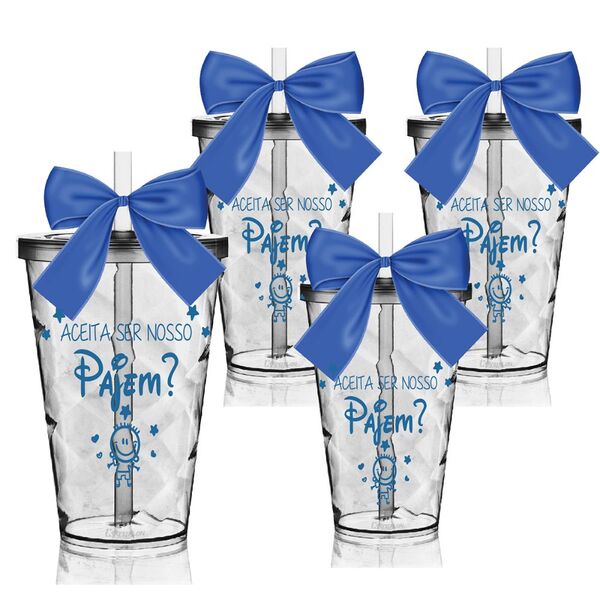 4 Copos Convite Twister Personalizados Para Pajem - Disney