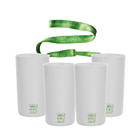 4 Copos Eco Branco Com Cordão Green Cups 280 Ml