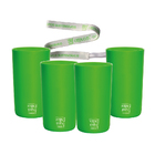 4 Copos Eco Verde Com Cordão Green Cups 280 Ml