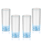 4 Copos Tubo Led Transparente Acrílico Transparente
