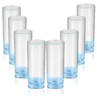 4 Copos Tubo Led Transparente Acrílico Transparente