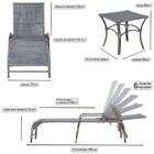 4 Espreguiçadeiras Catar E 4 Mesas Garden Corda Náutica Cor M