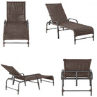 4 Espreguiçadeiras Catar E 4 Mesas Garden Corda Náutica Cor P