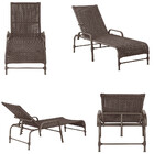 4 Espreguiçadeiras Reclinavel Catar Marrom Corda Nautica Tram