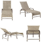 4 Espreguiçadeiras Reclinavel Catar Marrom Corda Nautica Tram