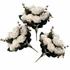 4 Flores Artificiais Cor Creme Buquê De Rosas Realistas Ideal