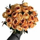 4 Flores Artificiais Cor Laranja Buquê De Rosas Realistas Ide