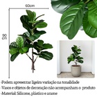 4 Folhagens Artificiais Árvore Ficus Lirata 90cm Toque E Apar