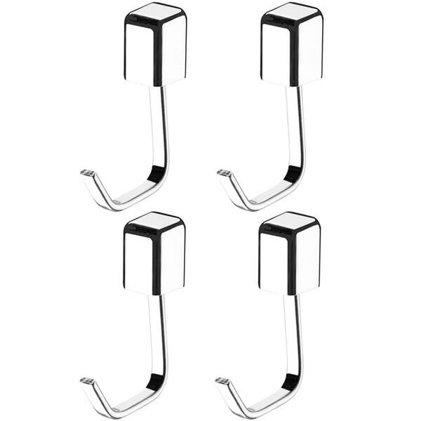 4 Ganchos Multiuso Cromados Suportes Toalheiros Porta Toalhas