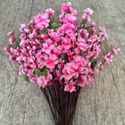 4 Hastes De Cerejeira Rosa Artificial 60cm Para Decoração Sof