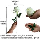 4 Hastes De Rosas Artificiais Branca - Beleza Delicada Para A