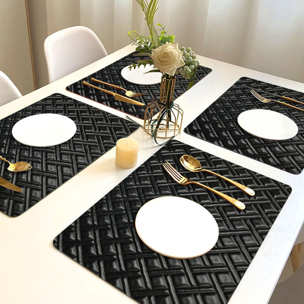 4 Jogo Americano Bag Alto Padrão Impermeável Pt Pvc