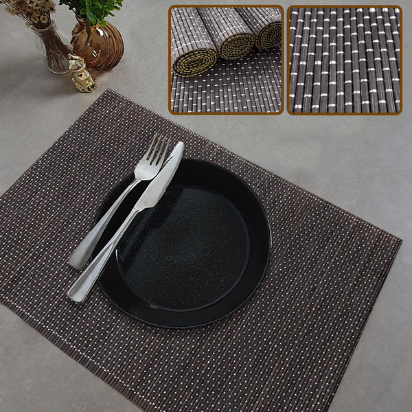 4 Jogo Americano Esteira Bambu Natural Tocantins Mr 30x45