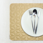 4 Jogo Americano Geo Alto Padrão Impermeável Bg Pvc - Bege -