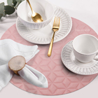 4 Jogo Americano Geo Alto Padrão Impermeável Redondo Ro Pvc