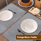 4 Jogo Americano Napoli Cinza Impermeável Pvc