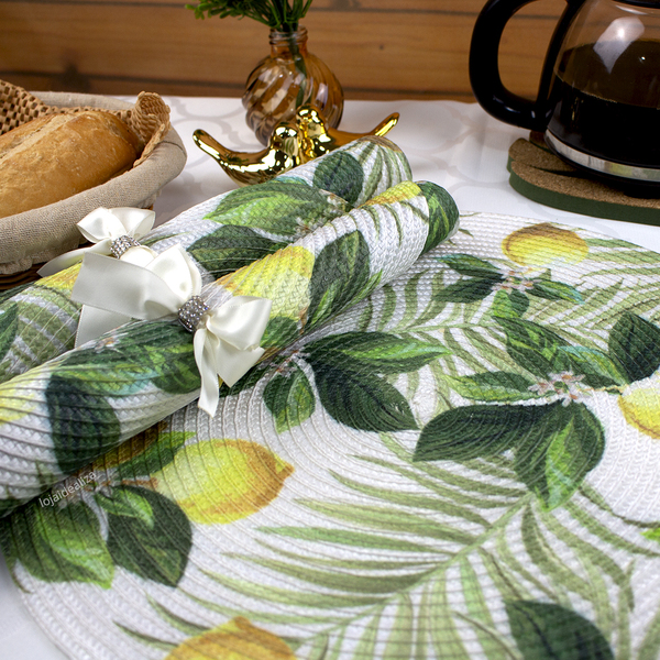 4 Jogo Americano Redondo Mesa Posta Sousplat Luxo Pvc M11