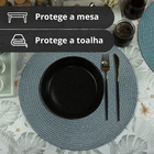 4 Jogo Americano Redondo Mesa Posta Sousplat Luxo Pvc Maz