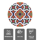 4 Jogo Americano Redondo Ornamental Impermeável Pvc