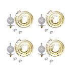 4 Kit Gás Bp 1kg Completo (válvula, Mangueira 1,25m E 2 Abraç