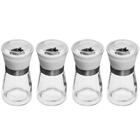 4 Moedores De Sal E Pimenta Temperos 170ml Lyor Em Vidro Com