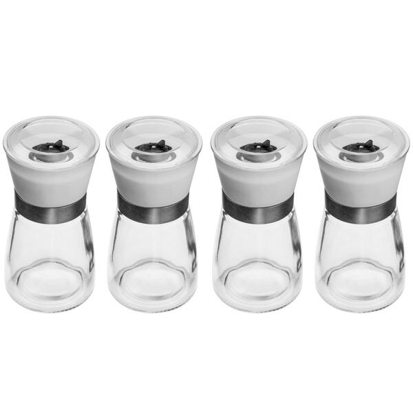 4 Moedores De Sal E Pimenta Temperos 170ml Lyor Em Vidro Com