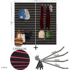 4 Paineis Canaletados - 0,61 X 0,61 + 100 Ganchos 10cm + Cana