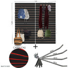 4 Paineis Canaletados - 0,61 X 0,61 + 100 Ganchos 20cm + Cana