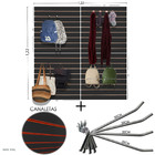 4 Paineis Canaletados - 0,61 X 0,61 + 100 Ganchos 20cm + Cana