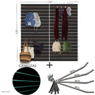 4 Paineis Canaletados - 0,61 X 0,61 + 100 Ganchos 20cm + Cana