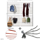 4 Paineis Canaletados - 0,61 X 0,61 + 50 Ganchos 15cm + Canal