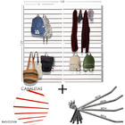 4 Paineis Canaletados - 0,61 X 0,61 + 50 Ganchos 20cm + Canal