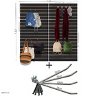 4 Paineis Canaletados Preto - 0,61 X 0,61 + 100 Ganchos 25cm