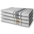 4 Panos De Prato Atoalhado Felpudo Premium Preto+marrom