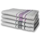 4 Panos De Prato Atoalhado Felpudo Premium Preto+roxo