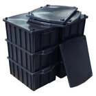 4 Pçs Caixa Plastica Organizadora Com Tampa 28l Composteira P