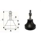4 Pé Nivelador Borracha Amortecedor Impacto N2 3/8