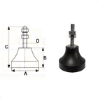 4 Pe Nivelador Borracha Amortecedor Impacto N3 1/2