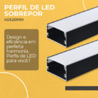 4 Perfil De Led Sobrepor Alumínio 40x20mm Com 1 Metro Preto