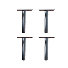 4 Pés 12cm Preto Multiuso Aço Reforço Móveis Redondo