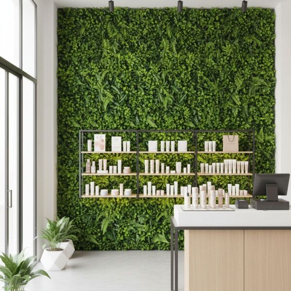 4 Placas Com Folhagens Artificiais Samambaia E Eucalipto Para