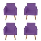 4 Poltronas Decorativas Sala De Estar Escritório Nina Roxo