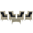 4 Poltronas E 1 Mesa Igapó Em Alumínio Pintura Fendi Corda Ná