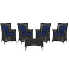 4 Poltronas E 1 Mesa Igapó Em Alumínio Pintura Fendi Corda Ná