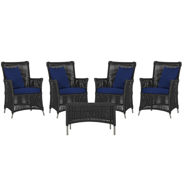 4 Poltronas E 1 Mesa Igapó Em Alumínio Pintura Fendi Corda Ná